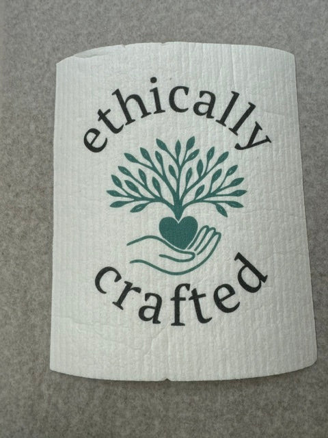 "Ethically Crafted" Logo Swedish Dishcloth