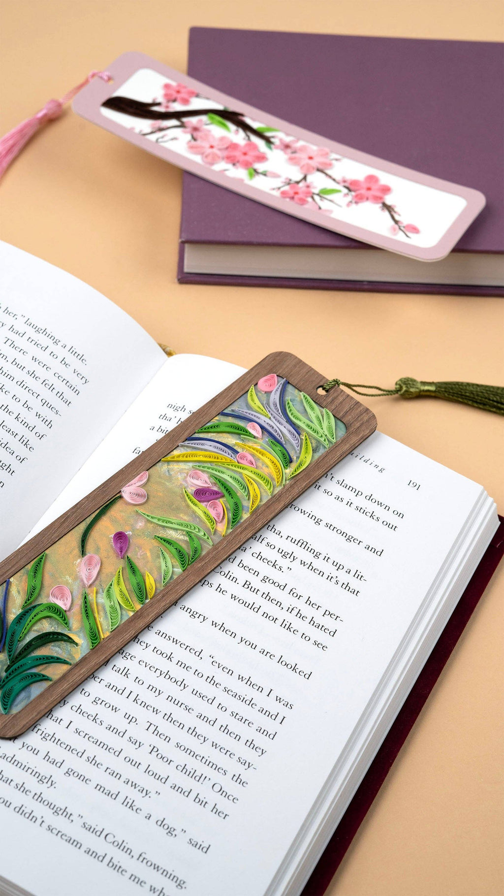Quilled Bookmark, "The Path Through the Irises"