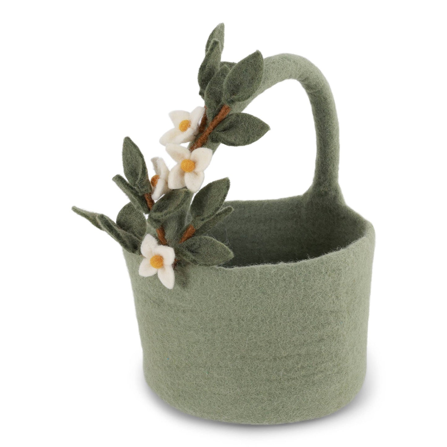 Felted basket with Flower Garland