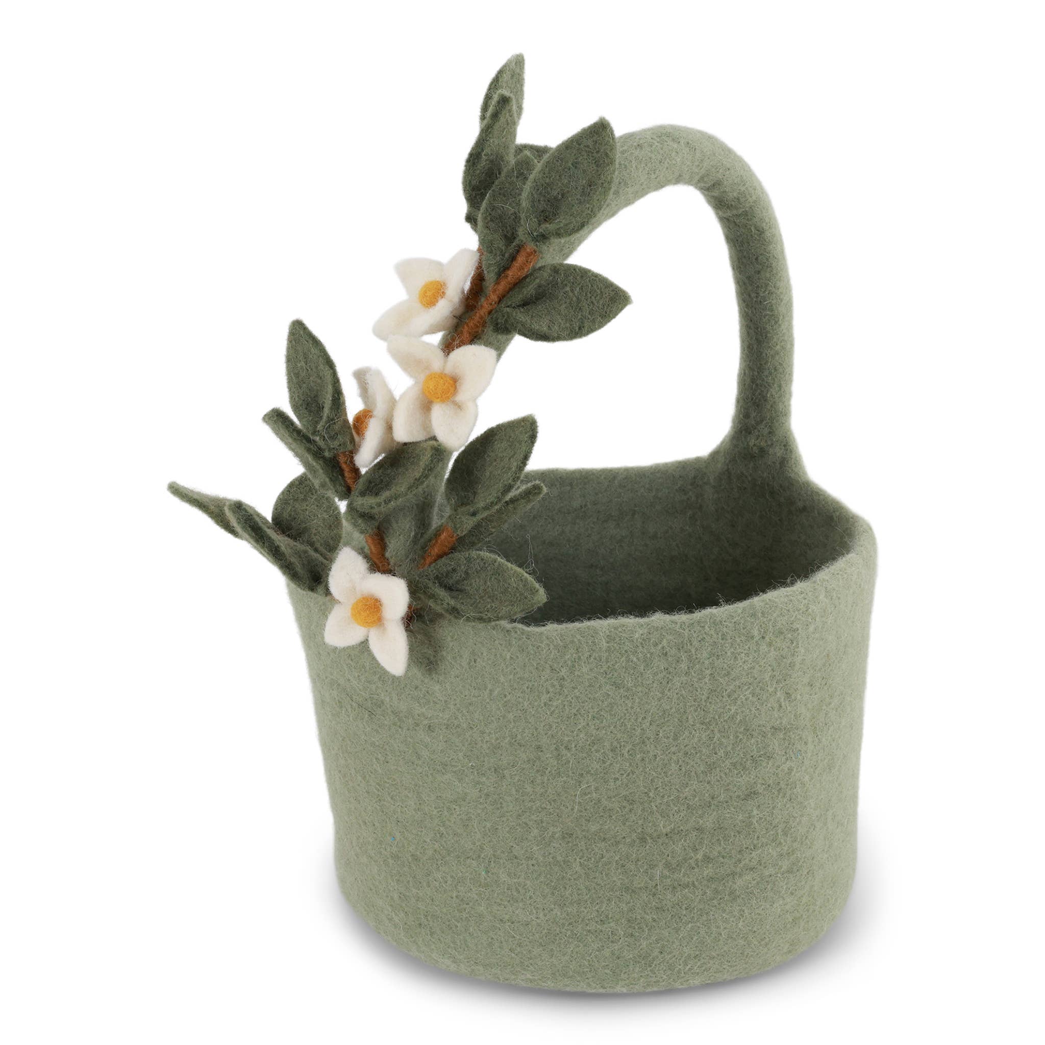 Felted basket with Flower Garland