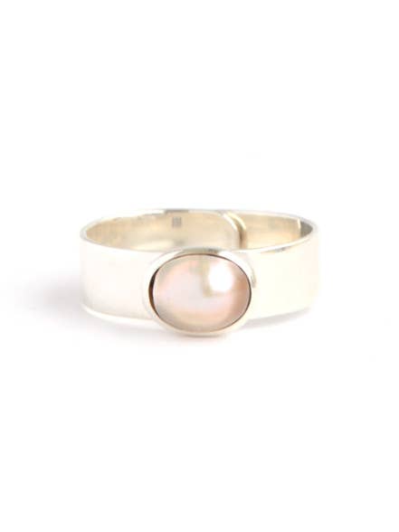 Ring, "Dolores" Freshwater Pearl and Sterling