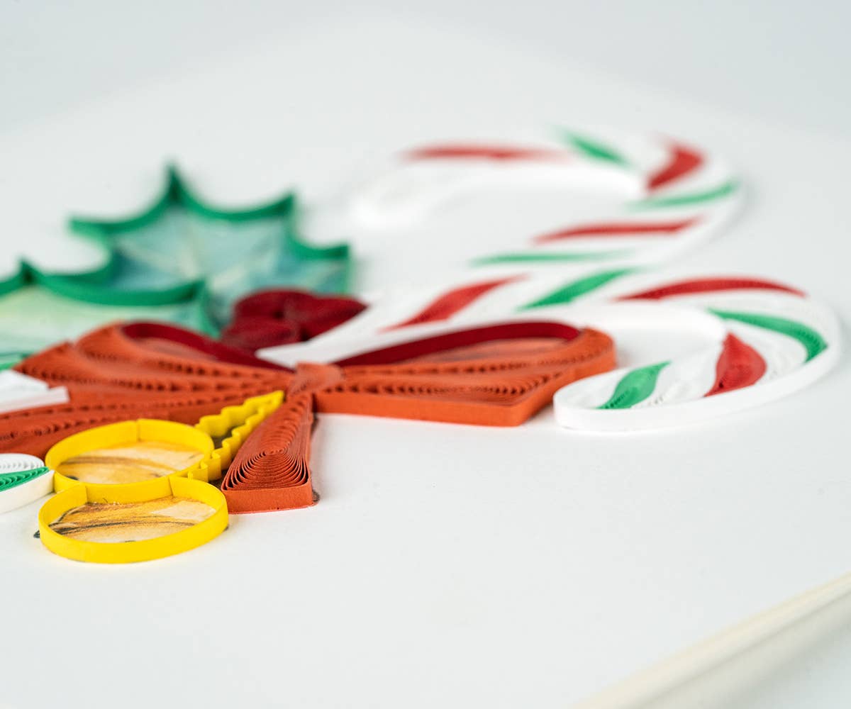 Quilled Greeting Card, "Candy Canes"
