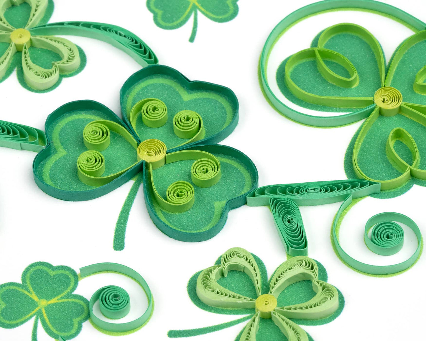 Quilled Greeting Card, "Shamrocks"