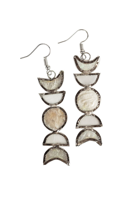 Moon Phases Capiz Shell Earrings