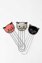Bookmark cat face M/3 asst capiz/metal