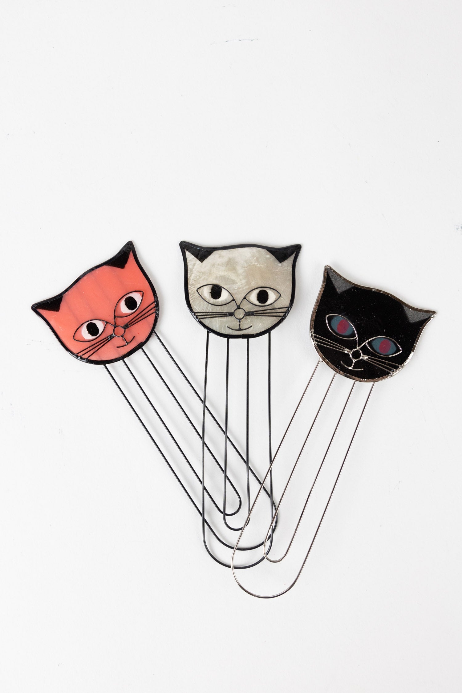 Bookmark cat face M/3 asst capiz/metal