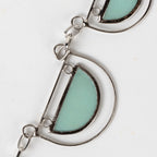 Necklace 5 semicircles capiz/mtl 19.5L light green