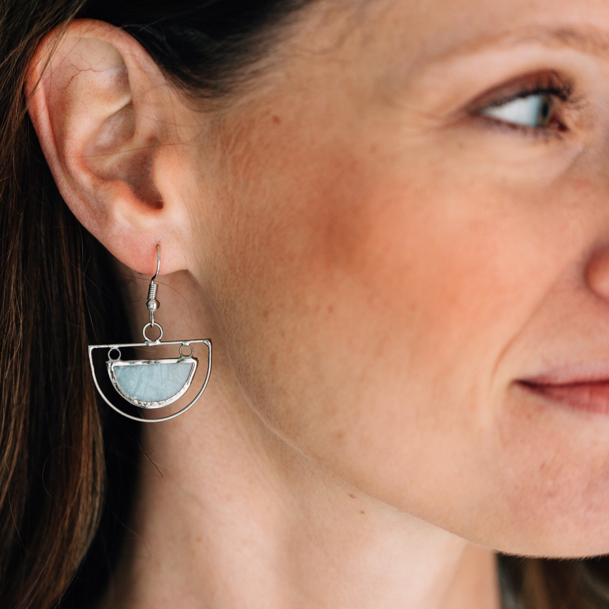 "Half Moon" Capiz Earrings