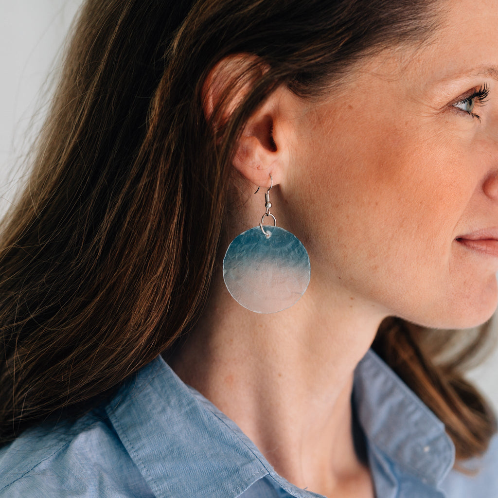 "Calao" Ombre Capiz Drop Earrings