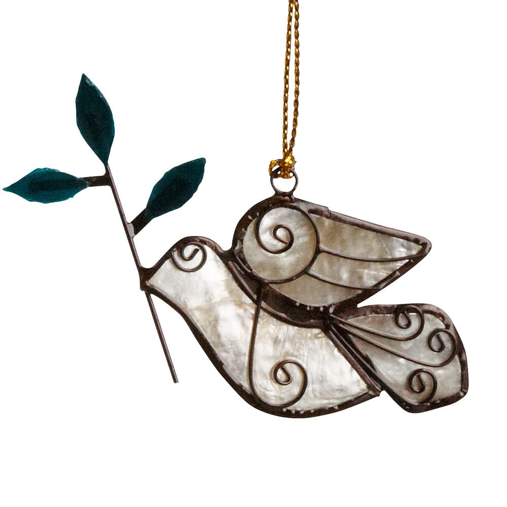 Ornament dove/branch M/5 cpz/wr 3L
