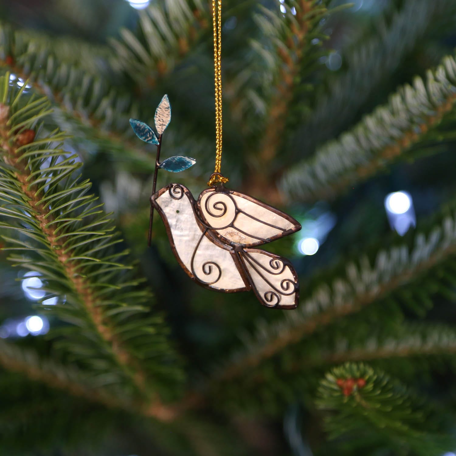 Ornament dove/branch M/5 cpz/wr 3L