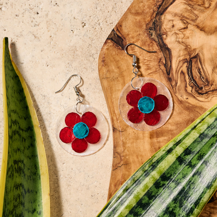 Capiz Shell "Pula Flower" Earrings