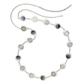 Necklace circles capiz 40L cream/gray/silver