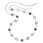 Necklace circles capiz 40L cream/gray/silver