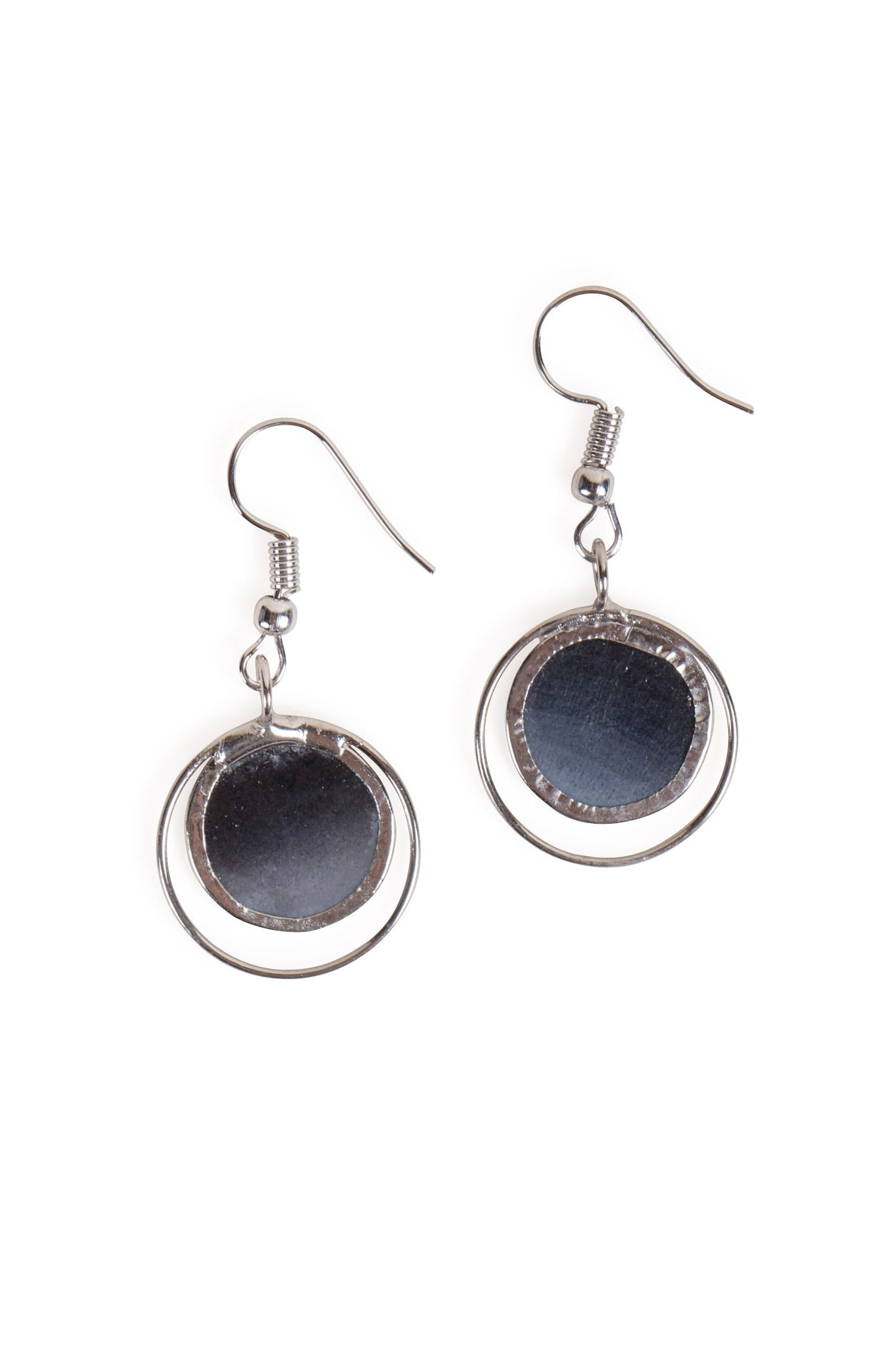 Gray Dusk Capiz Shell Earrings