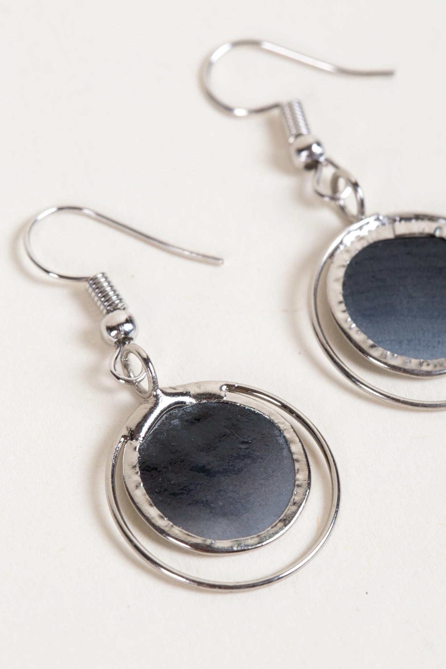Gray Dusk Capiz Shell Earrings