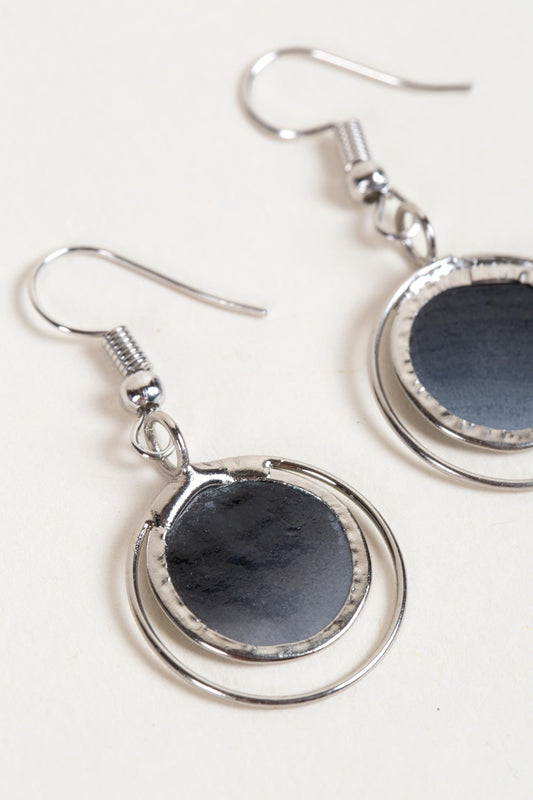 Gray Dusk Capiz Shell Earrings