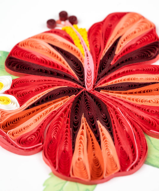 Quilled Greeting Card, "Hibiscus"