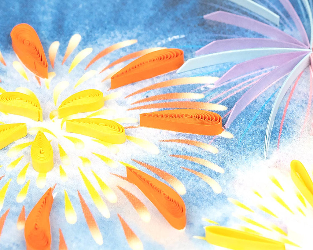 Quilled Greeting Card, "Fireworks Display"