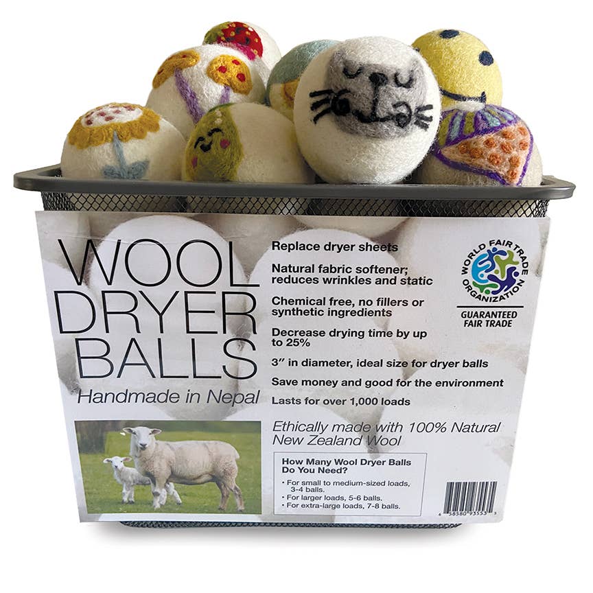 Eco Wool Dryer Balls, "Flowers"