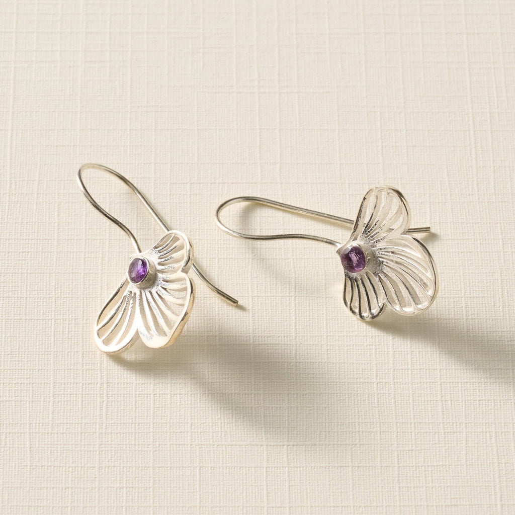 Khilana Amethyst Bloom Drop Earrings