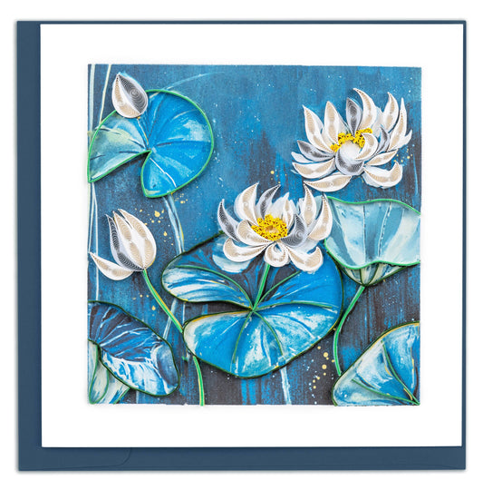 Quilled Greeting Card, "Lotus Pond"