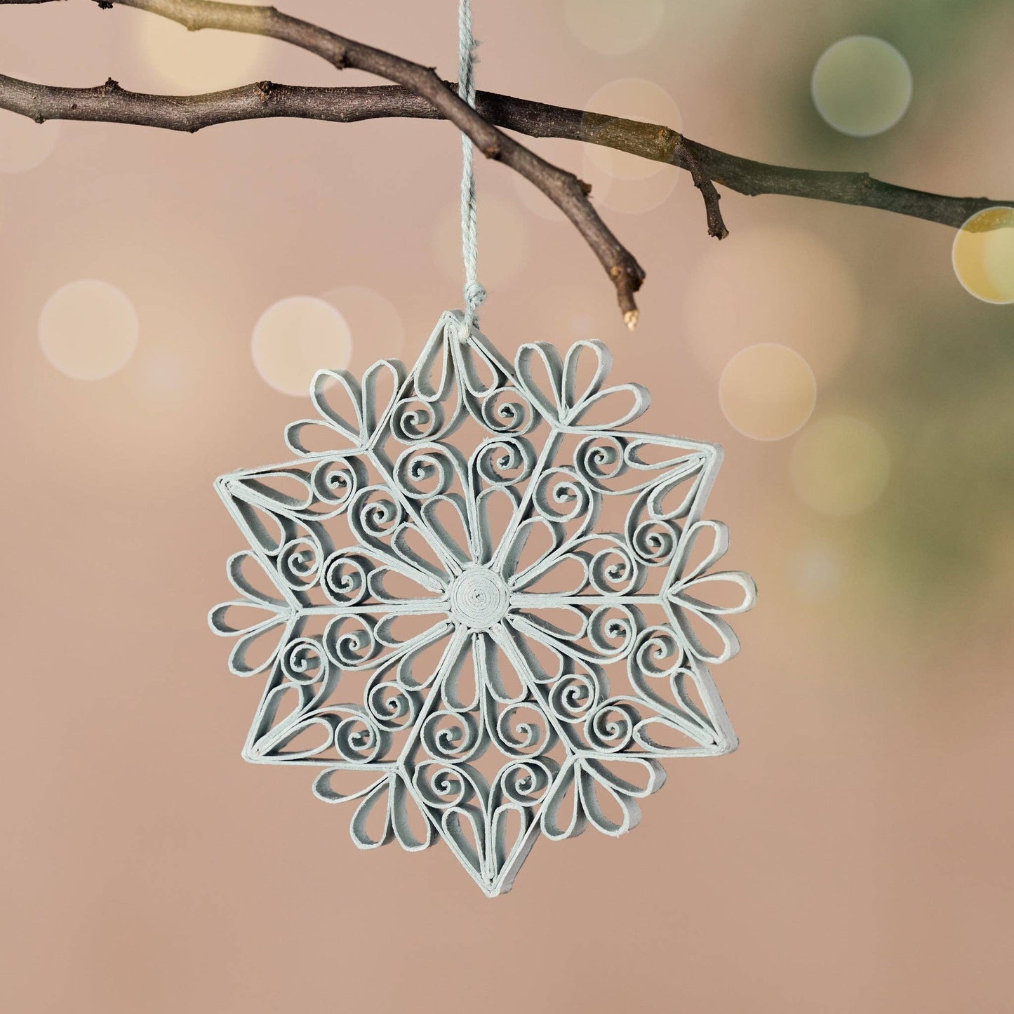 Kula Quilled Snowflake Ornament - Silver