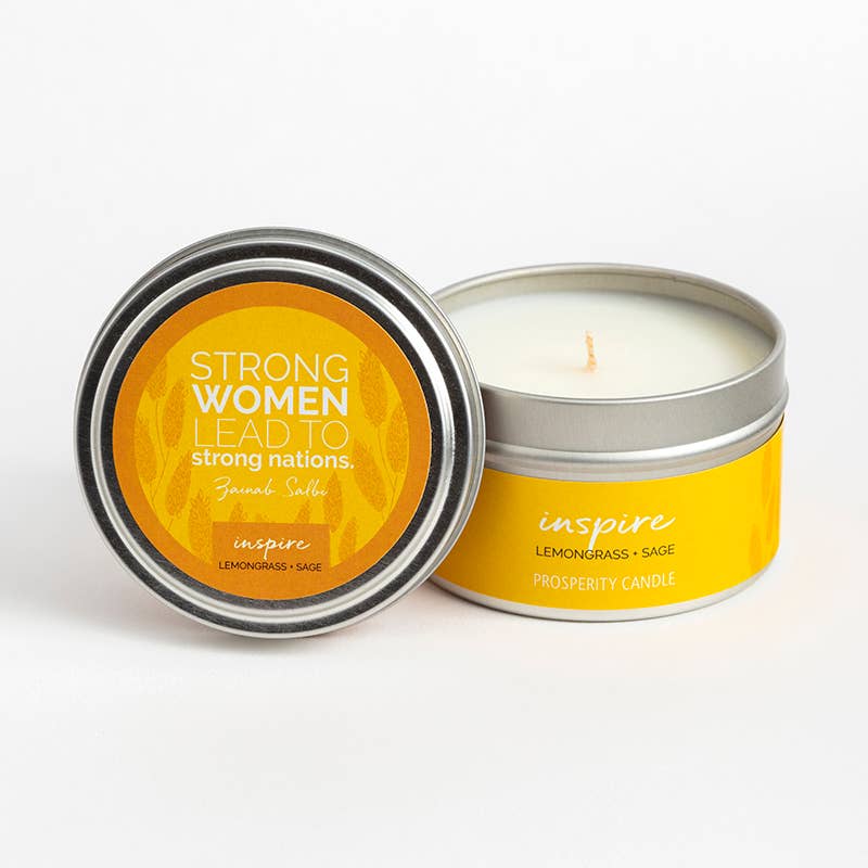Quote Tin Candle, 4 oz, "Year of Inspiration"