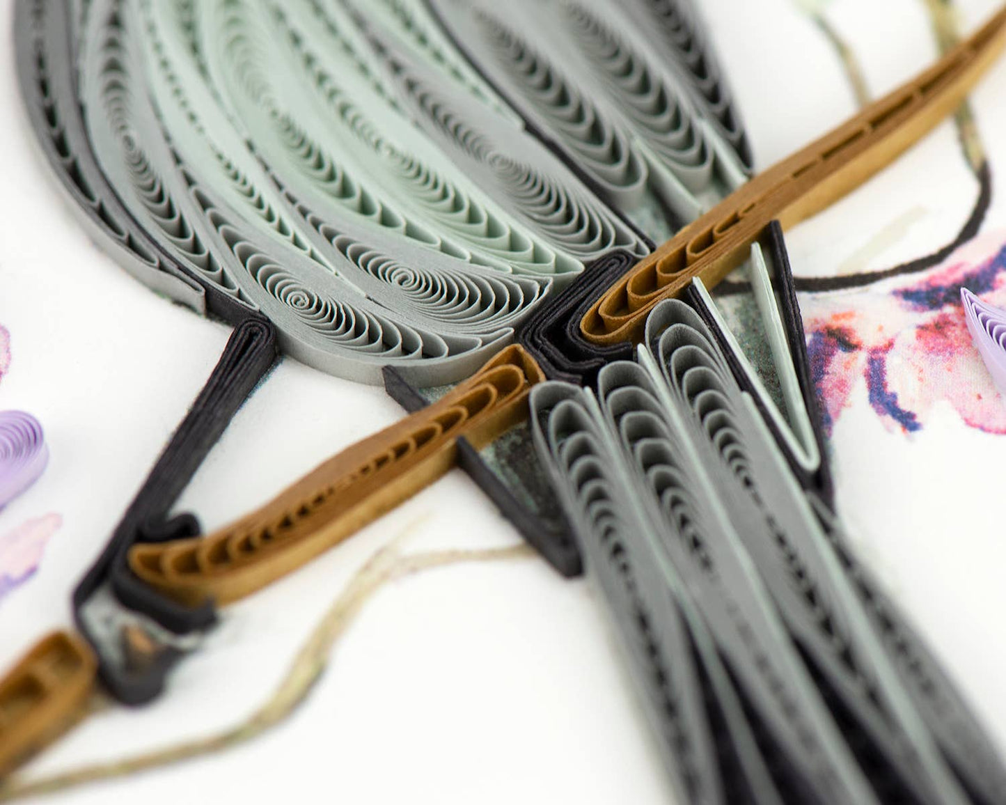 Quilled Greeting Card, "Gray Catbird"