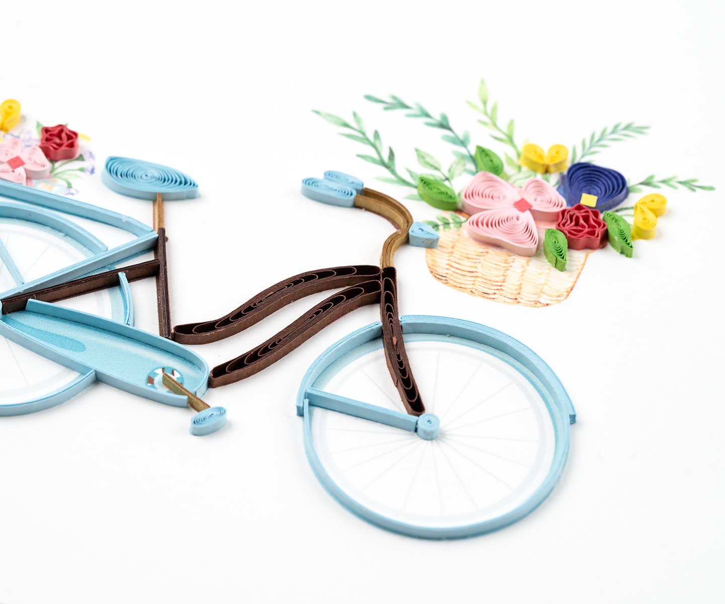 Quilled Greeting Card, "Bicycle & Flower Basket"