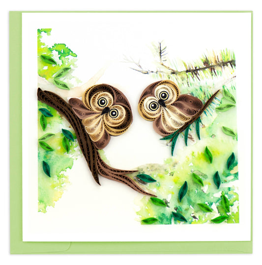 Quilled Greeting Card, "Owlets"