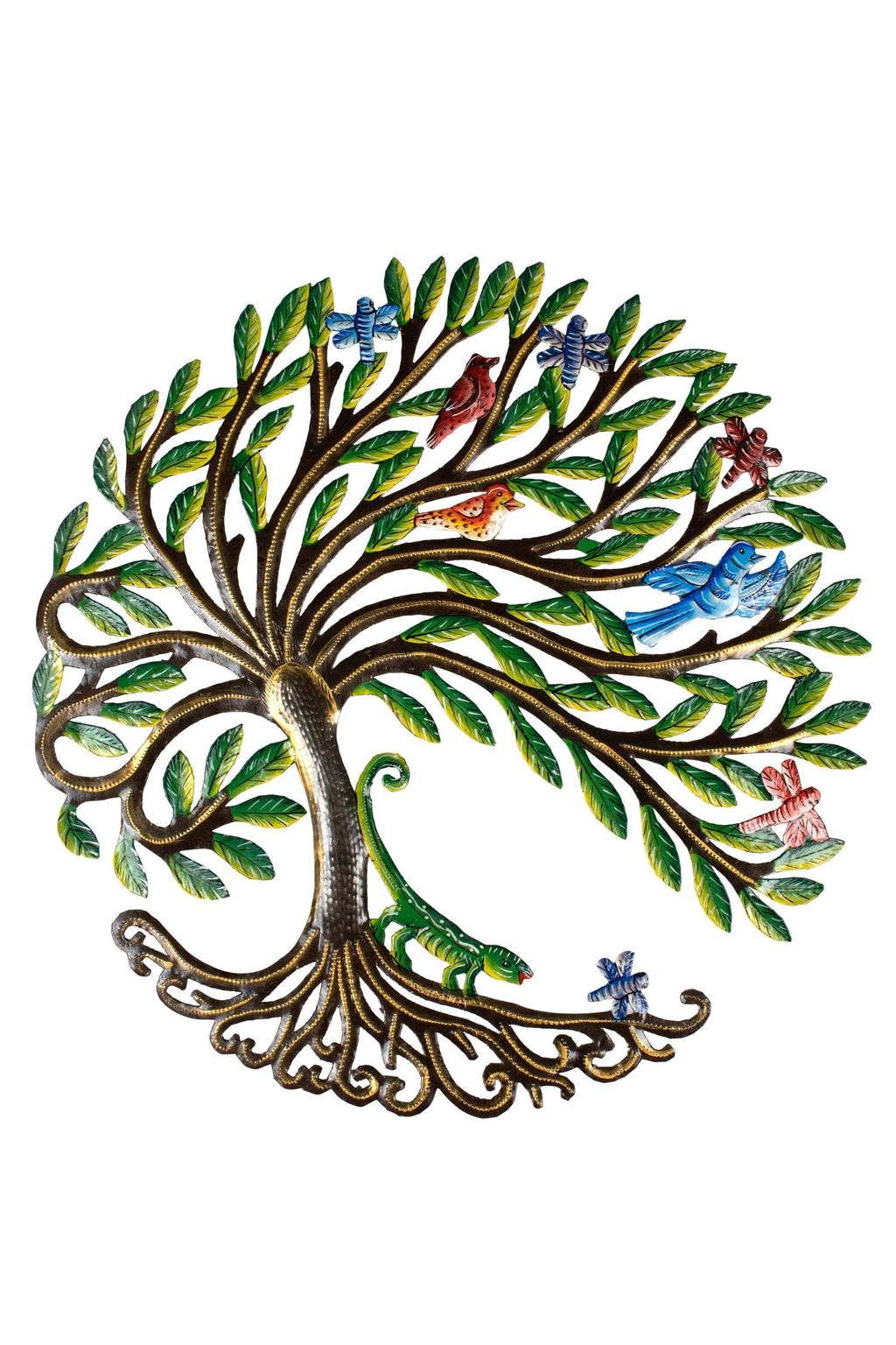 Wall hanging tree/chameleon painted mtl 23D multi