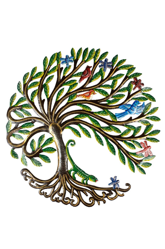 Wall hanging tree/chameleon painted mtl 23D multi