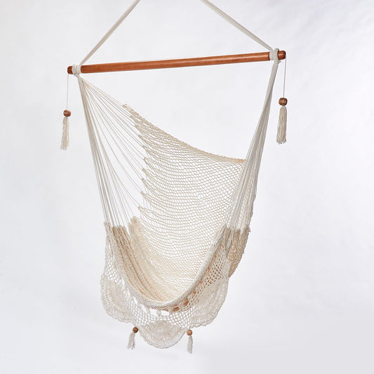 Hammock chair cttn/wd 39W crm