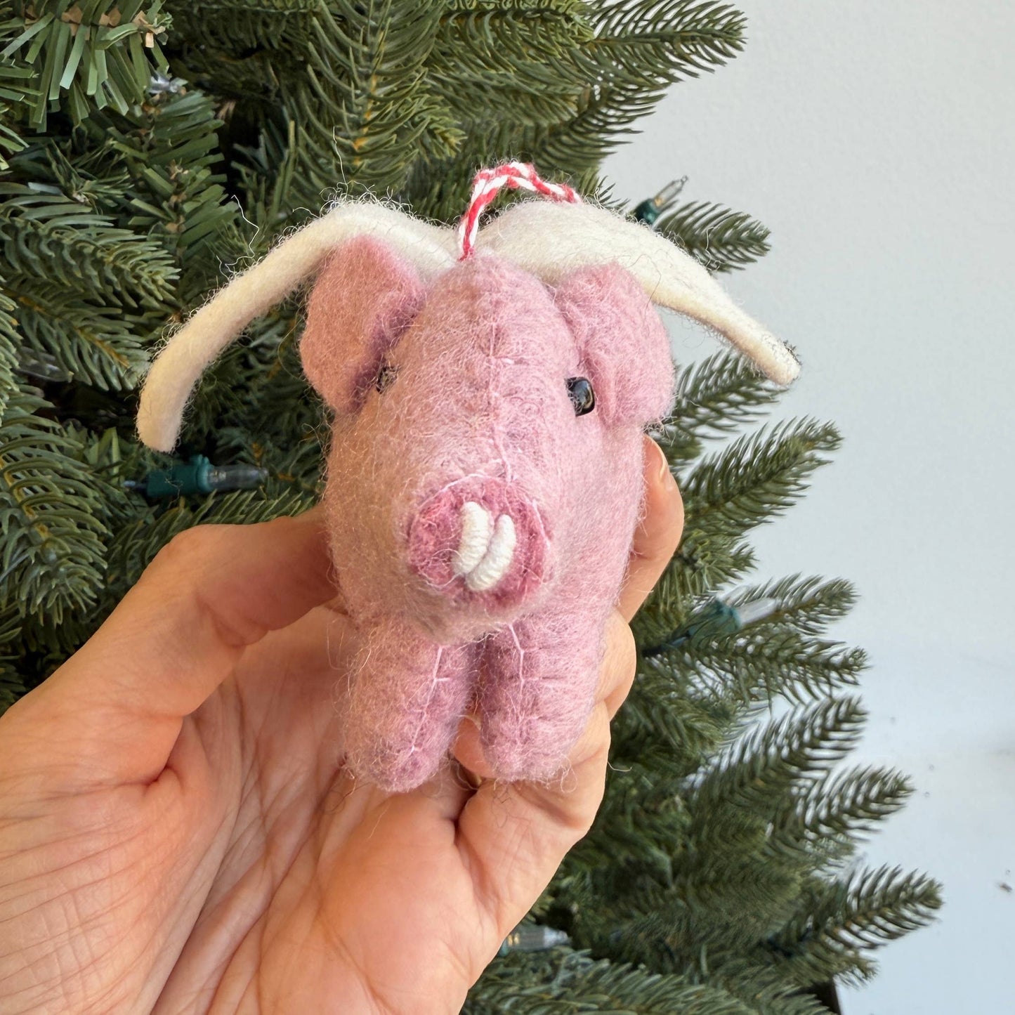 Flying Pig Felt Wool Christmas Ornament