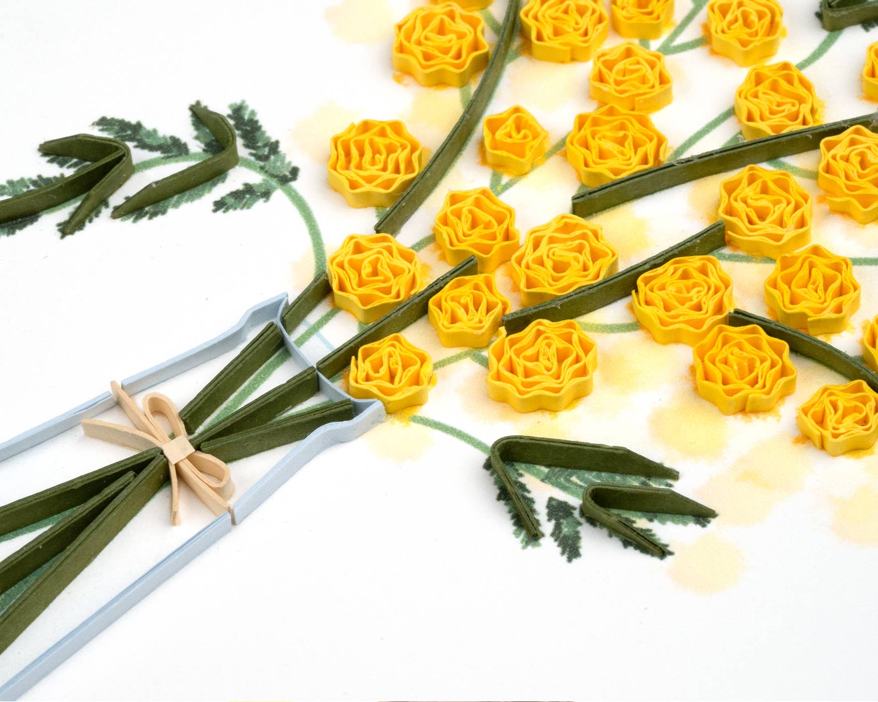 Quilled Greeting Card, "Mimosa Flower"