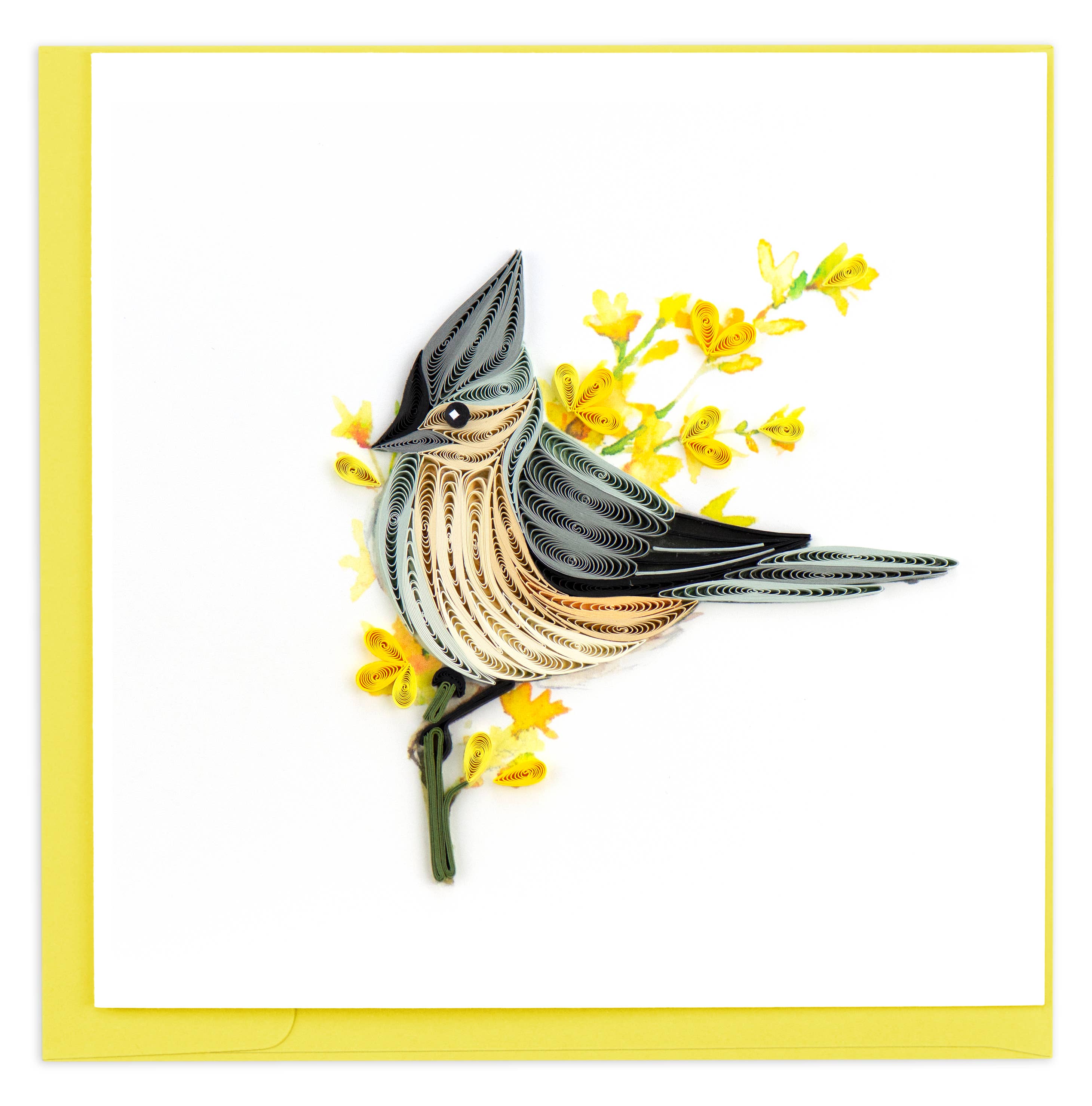 Quilled Greeting Card, "Tufted Titmouse"