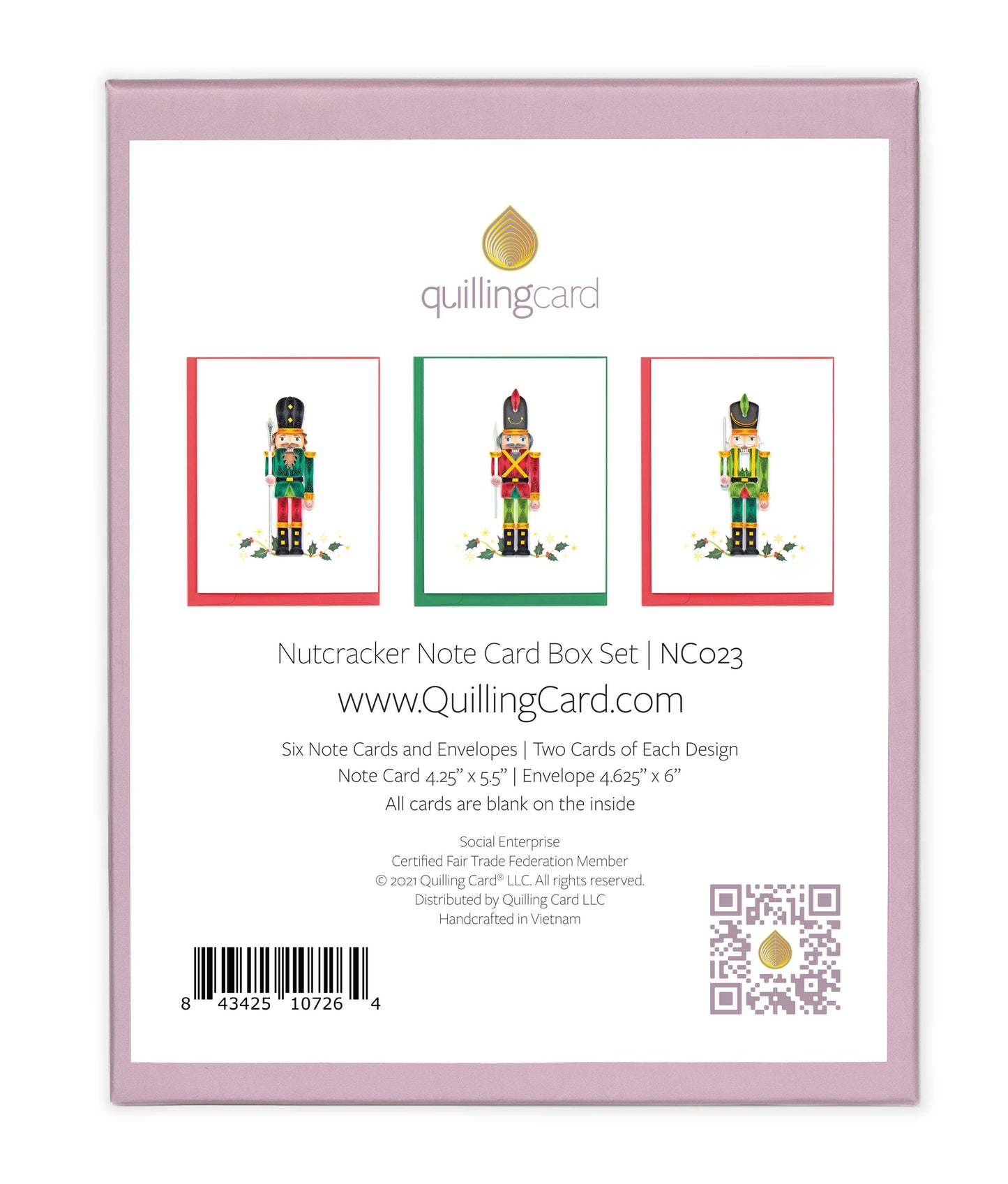 Quilled Note Card Box Set -  Nutcracker