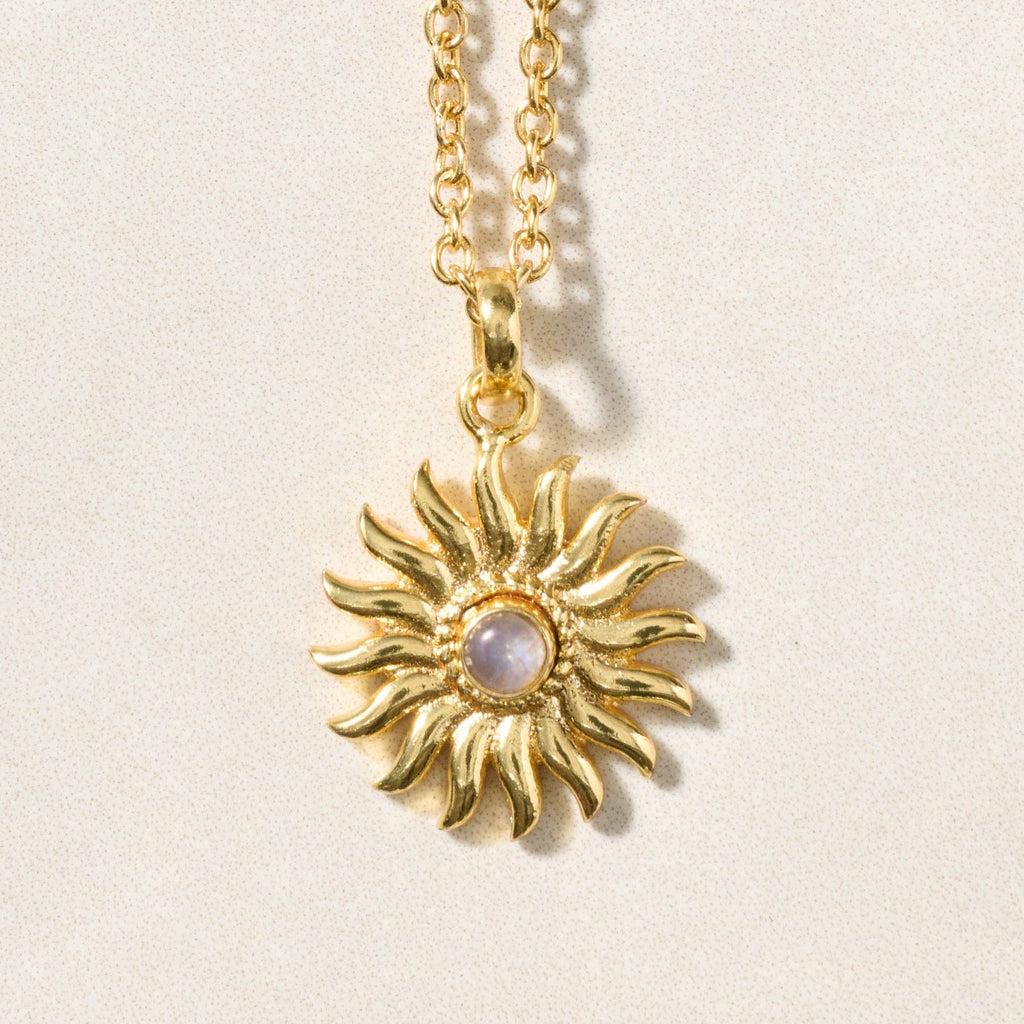 Necklace, Sunburst Moonstone Pendant