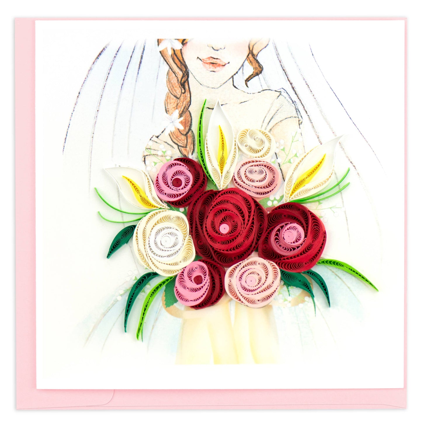 Quilled Greeting Card, "Bridal Bouquet"