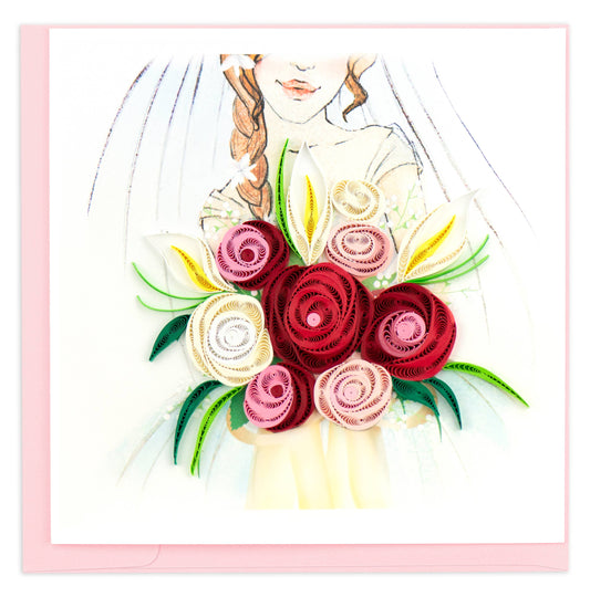 Quilled Greeting Card, "Bridal Bouquet"