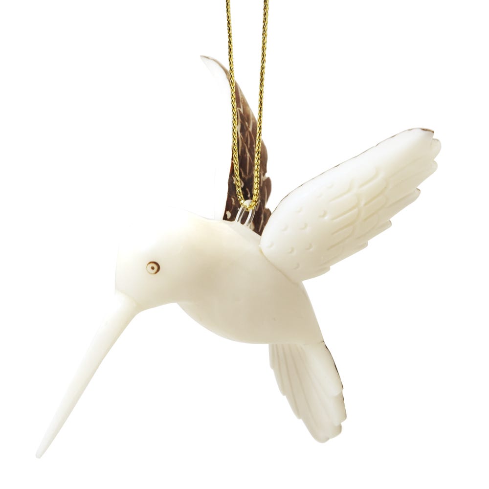 Ornament hummingbird tagua nut