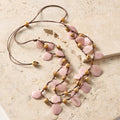 Necklace tagua/pambil seed/cttn 32L pnk/crm