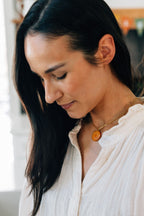 Necklace sunshine pend tagua 16L yellow/gold