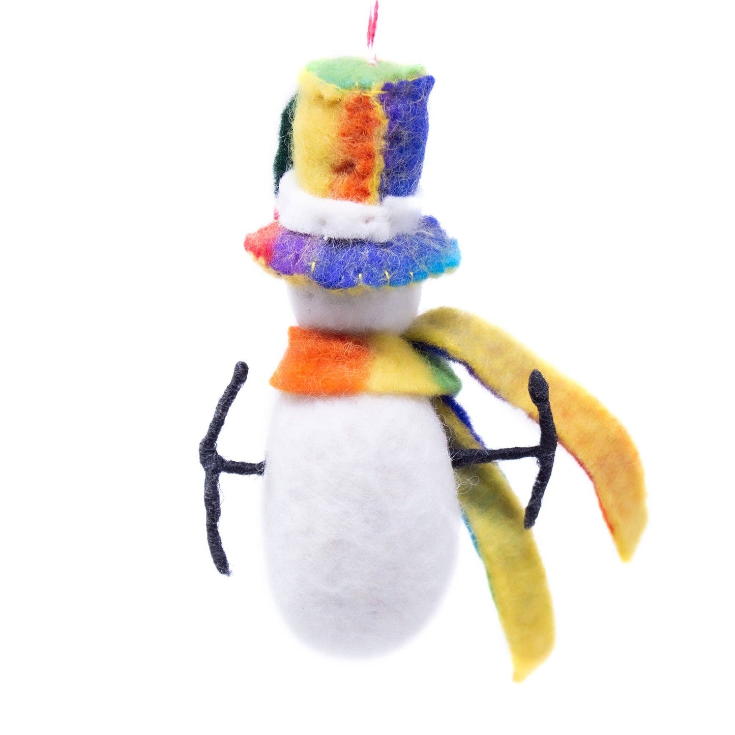 Technicolor Snowman Felt Ornament