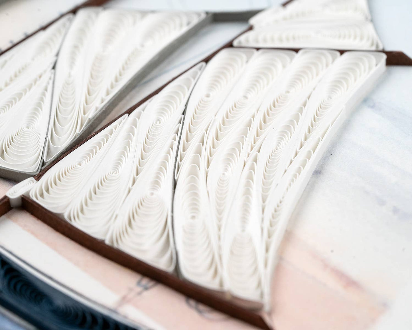 Quilled Greeting Card, "Schooner at Sunset"