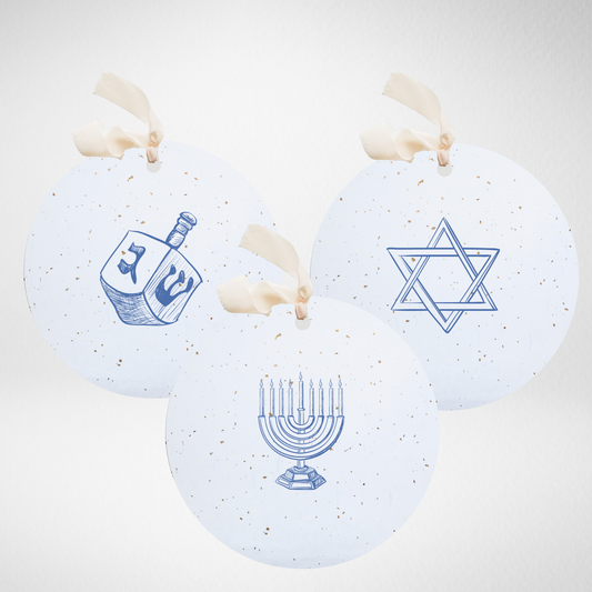Plantable Seed Gift Tags, Hanukkah Symbols