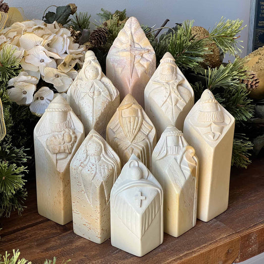 Kenyan Soapstone Nativity, 9 pieces