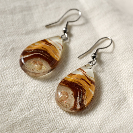 Aylen Fused Glass Teardrop Earrings - Ten Thousand Villages