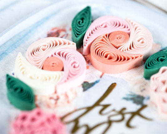 Quilled Greeting Card, "Just Married Car"